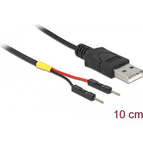 Delock Cable de alimentaciÃ³n USB Tipo-A a 2 x cabezal con pines separado macho de energÃ­a de 10 cm