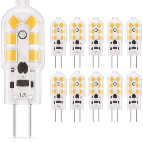 G4 LED 1.5W Ampoule, 120LM, AC/DC 12V Ampoules d'éclairage Équivalent à 20W halogène, blanc chaud 3000K, Non dimmable, remplacement pour hotte et lusture, Lot de 10 [Classe énergétique E] (1/5)