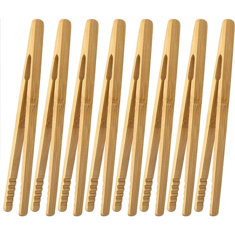 8 pièces Cuisine Tong Bamboo 17,8 cm Clips de pain écologique réutilisables (1/5)