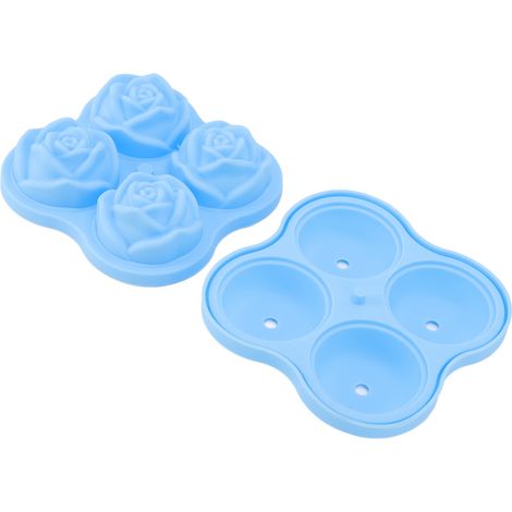 Moule à glaçons silicone 4 cavités bleu ciel pour cocktails et restaurants