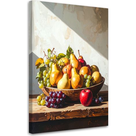 Quadro su tela, Natura morta con frutta in una ciotola, 20x30 (1/5)
