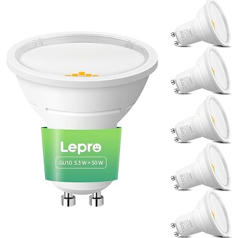 Ampoule LED GU10 Class A, 590lm Blanc Chaud 2700K, 3.3W Équivaut de 50W, Spot 100° Faisceau Large, Ampoules Non Dimmable Économie d'Énergie (1/5)