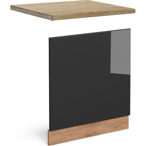 Pannello frontale R-Line, Antracite lucido, 60 cm , PL Rovere, Vicco