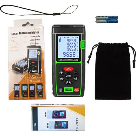 Horizontaler Laser-Entfernungsmesser mit zwei Lampen, 50 Meter, Infrarot-Handmessgerät, Laserlineal, elektronisches Lineal (1/3)