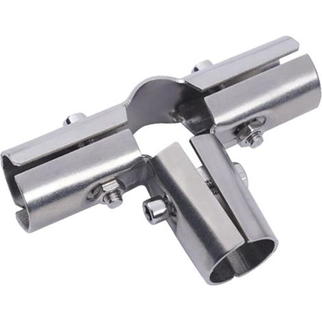 Stainless Steel Tube Connector, Hose Fitting Clamp for 25mm Diameter Round Pipe, Flower Shelters, Handrails, Guardrails, 4-Way (1/5)