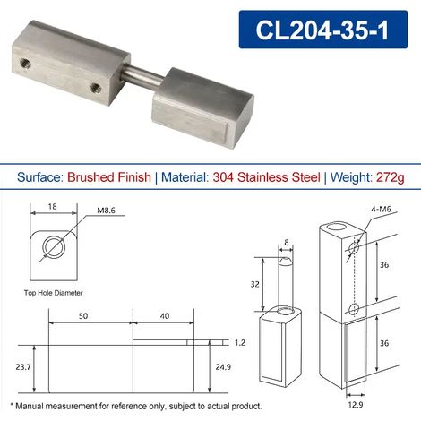 (CL204-35-1-BXG-LS-2PCS) Charnière détachable mère-enfant pour porte de boîte de distribution d'armoires industrielles, axe de charnière en alliage de zinc (1/5)