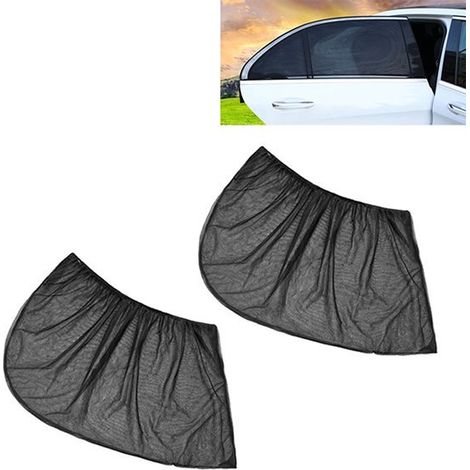 Pare-soleil pour lunette arrière de voiture - 2 pièces - Translucide - Noir - Protection solaire auto (1/5)