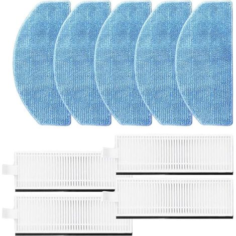 Lot de 9 chiffons de rechange pour aspirateur robot Laresar Evol 3, 4 filtres HEPA, 5 chiffons (B) (1/5)