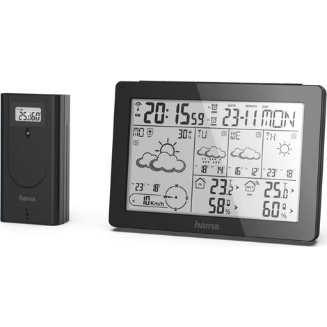hama Meteotime stazione meteorologica compatta nera