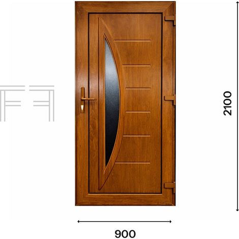 Fintex Porta d'ingresso in Pvc G. Oak M.5 - 900 x 2100 APERTURA TIRARE A DESTRA VISTA INTERNA (1/3)