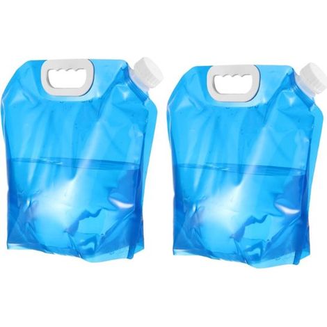 Jarra de agua plegable，jarra de agua potable，bolsa de agua con tapa de rosca y llenador，depósito de agua flexible para acampar