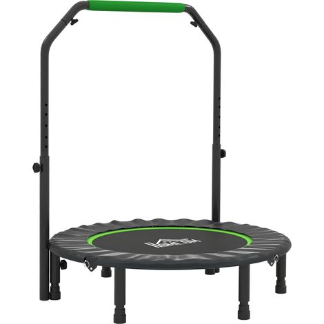 Trampolín Plegable 102 cm Mango Ajustable Marco Acero Entrenamiento Piernas Cuerpo Negro Verde (1/5)