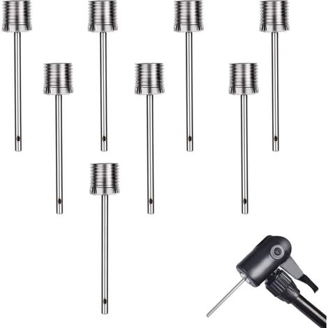 Lot de 8 aiguilles de gonflage - Aiguilles universelles pour pompes à ballons - Convient pour ballons de basket, de football et ballons aquatiques - Argent (1/5)
