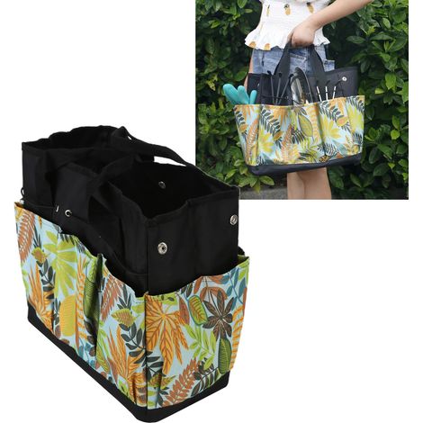 Multifunktionale Aufbewahrungstasche für Gartengeräte, Blumenmuster, tragbares Gartengeräte-Set, Tragetasche/Beutel (1/5)