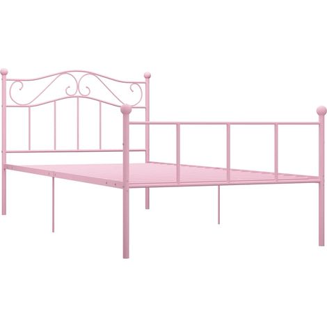 Maison Exclusive - Estructura de cama sin colchón metal rosa 90x2 (1/5)
