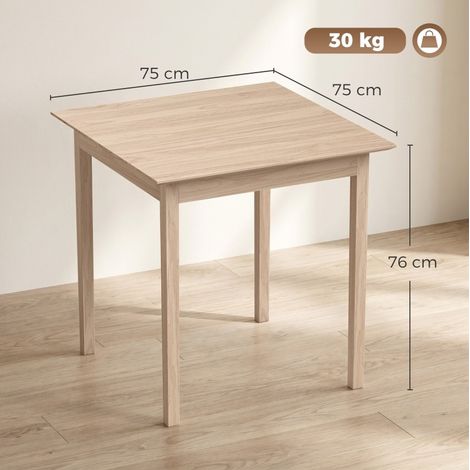 Tavolo da pranzo quadrato 75x75x76 cm in legno naturale, per 2 persone, salvaspazio – MEUBLIV (1/5)