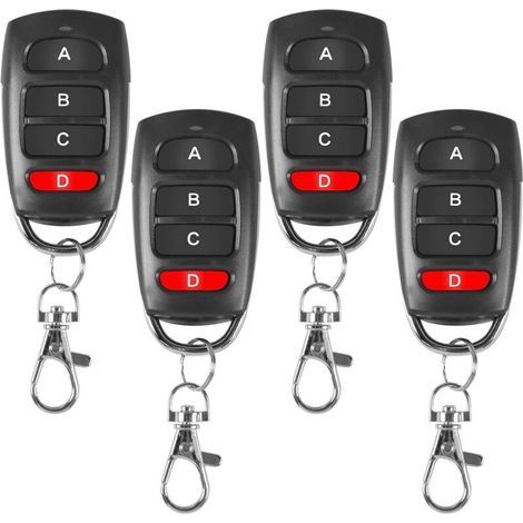 Télécommande de porte universelle, télécommande universelle 4PCS, télécommande de porte de garage, télécommande de porte coulissante, télécommande de porte pour porte automatique fréquence 433 MHz (1/5)