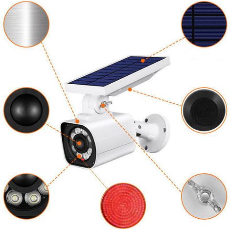 Lampe solaire pour jardin extérieur Lampe à détecteur corporel intelligent Simulation de caméra de surveillance Lampe de rue-1pc (1/4)