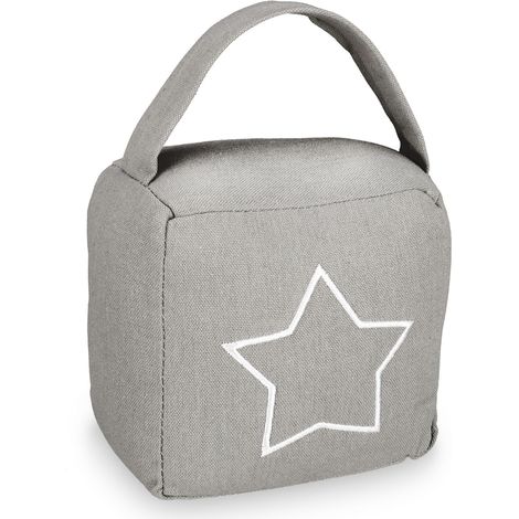 Tope de puerta decorativo moderno 18,5 x 14 x 10 cm diseño estrella ideal salón dormitorio de poliéster gris 130006893 (1/4)