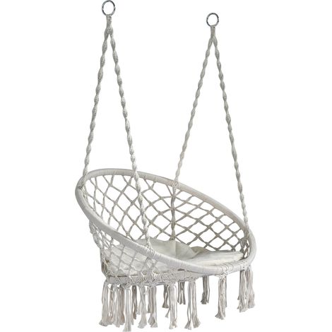 Altalena da Albero 78x65x55 cm in Corda Bianca (1/3)