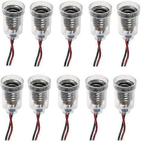 Lot de 10 douilles E10 pour ampoules LED à vis, avec fil. (1/5)