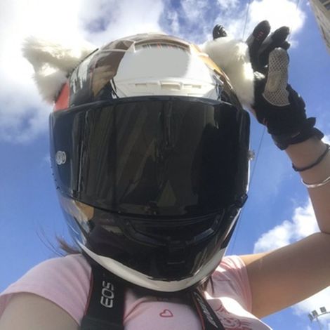 2 Pièces Oreilles de Chat en Peluche pour Casque - Accessoire Mignon pour Ski, Moto et Snowboard