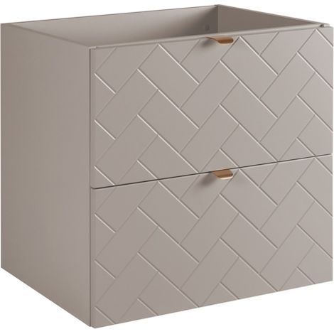 Rodan Waschbeckenunterschrank 60 cm, Beige Matt, 46 x 60 x 60,7 cm, ohne Waschtischplatte, feuchtraumgeeignet, Badmöbel Unterschrank