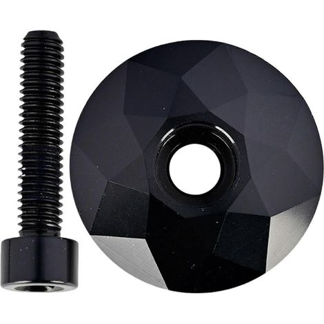 Bouchons de potence de fourche avant pour vélo de route, capuchons de jeu de direction et bouchons de tube supérieur à vis, cache décoratif noir pour potence de vélo de route (1/4)
