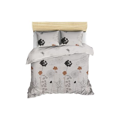 WELLHOMECouette matelassée 250x200 cm en blanc et gris