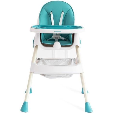 Chaise haute évolutive pliable et ajustable avec table à manger pour enfants - charge 15KG - Vert