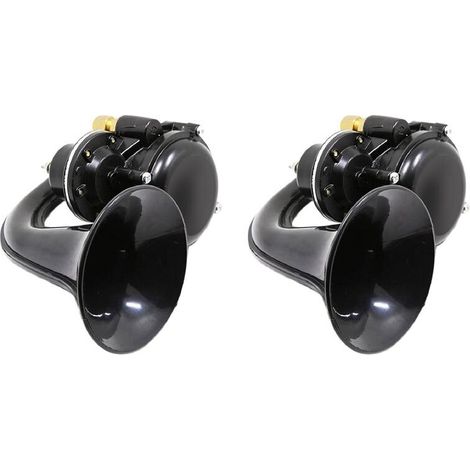 Adecuado para dos bocinas de aire eléctricas tipo caracol de 12V/24V, con un volumen alto de 120 decibelios, apto para furgonetas. (1/4)