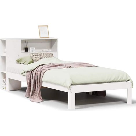 Maison Exclusive - Lit bibliothèque sans matelas blanc 75x190cm bois de pin massif