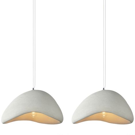 2X Lámpara De Techo De Interior Personalizada Y Creativa 40CM Lámpara Colgante Retro E27, Lampara Techo Moderna Blanco (1/5)