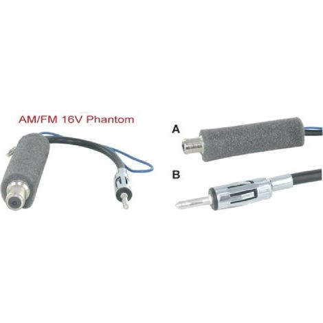 Adaptateur Antenne - Alimentation Phantom compatible avec Audi Citroen Seat av02 VW av04 - ANT6002