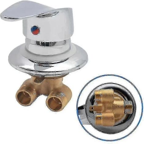 Mitigeur de douche en laiton avec inverseur chromé, raccord G1/2 pour le contrôle de la température de l'eau chaude et froide (1/2)