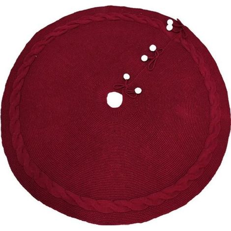 1 Jupe de sapin, rouge, tricotée, 122 cm, décoration Noël, intérieur (1/3)