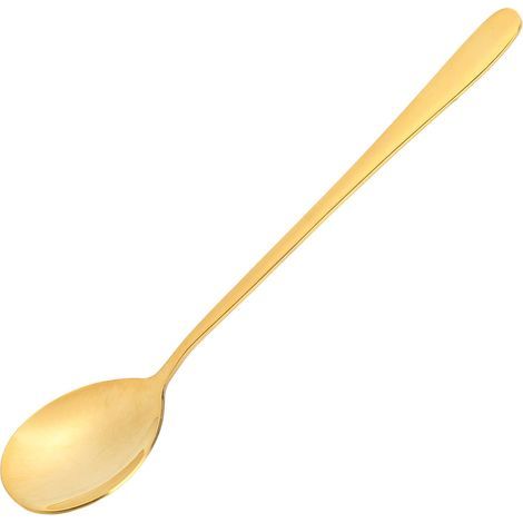 Cuillère à Soupe en Laiton Doré, Finition Polie Antirouille, Manche Long pour Restaurant et Réceptions