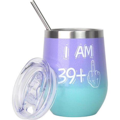 Weinbecher Edelstahl 40 Geburtstag Frau 350ml Mehrere 39+1 (1/5)