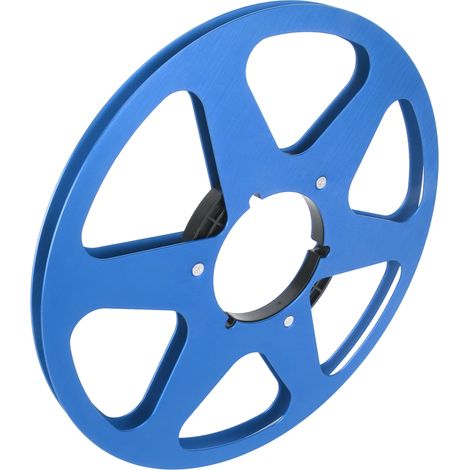 Leere 1/4 10,5 Zoll Tonbandspule aus Aluminiumlegierung, universelle 6-Loch-Öffnung, für REVOX- und Studer-Tonbandgeräte (blau). (1/5)