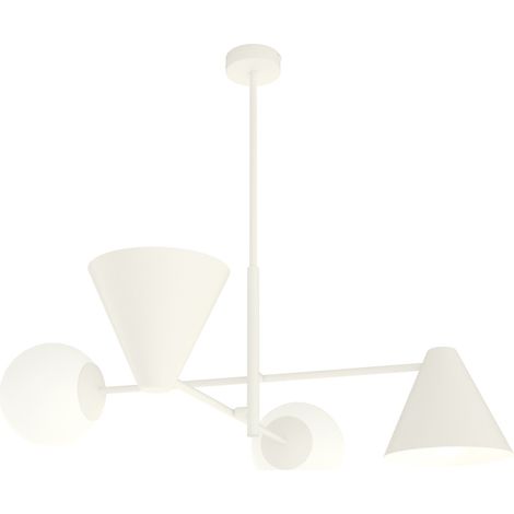 Plafoniera Moderna Industrial Hermes 4 Luci Bianco (1/5)
