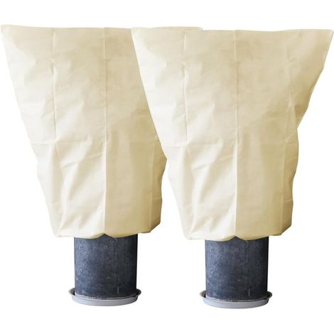 Toison de jardin Protection contre le gel des plantes : 70 g/m² Lot de 2 100 cm × 120 cm Toison horticole avec fermeture éclair Housse d'hiver pour plantes pour oliviers, palmiers en pot, arbustes Pro (1/4)