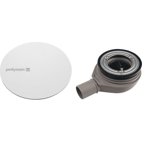 Polysan - Sifone per piatto doccia Mirai, diametro 90 mm, con coperchio, bianco 72730W (1/4)