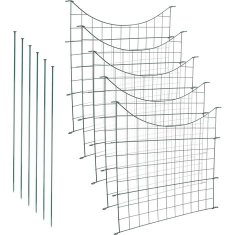 Randaco Set recinzione per laghetto 77,5x52 cm Verde Arco inferiore 11tlg (1/5)
