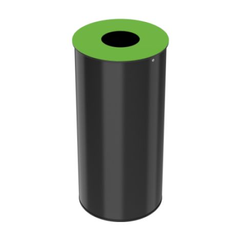 Corbeille de tri sélectif Neotri - verre - 50l - gris manganèse / vert jaune - RAL 6018