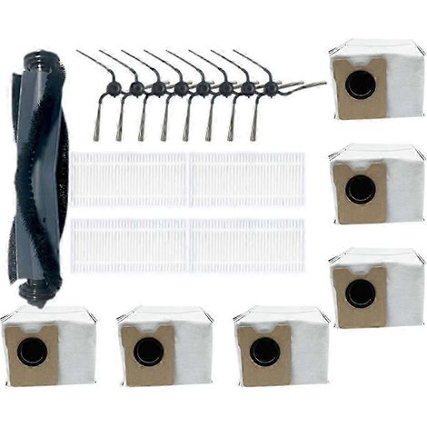 Le kit d'accessoires de 19 pièces compatible avec l'aspirateur robot Eufy C10 comprend une brosse principale, des brosses latérales, un filtre HEPA et un grand sac à poussière, le tout d'excellente qu (1/5)