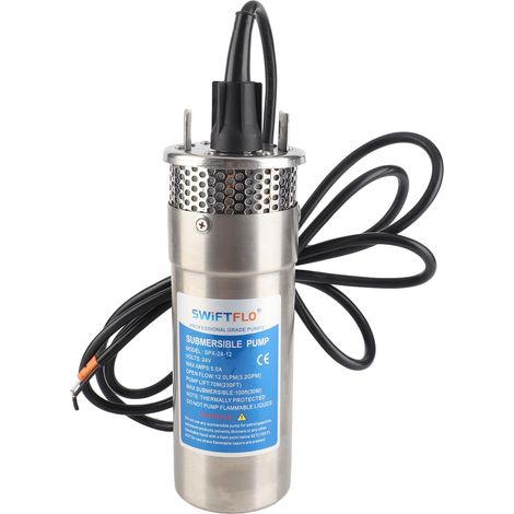 Pompe à eau de puits Submersible 24V, 5a, 12lpm, débits maximaux, plusieurs alimentations électriques, Booster solaire 12l, en acier inoxydable (1/5)