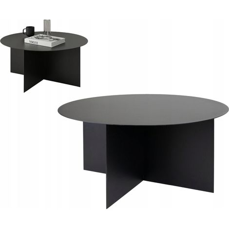 Tavolino ausiliario laterale per laptop, loft in metallo nero Soria L 79x35 (1/5)