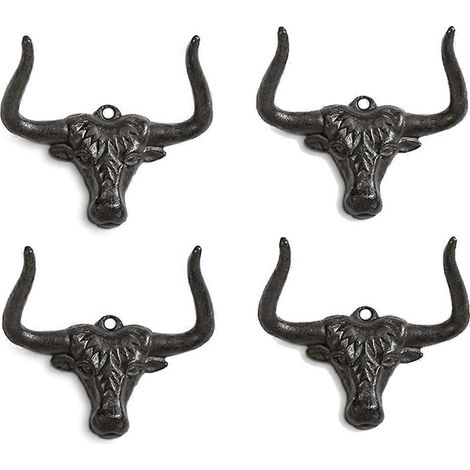 Porte-chapeaux de cowboy mural, lot de 4, style moderne, en métal. (1/5)
