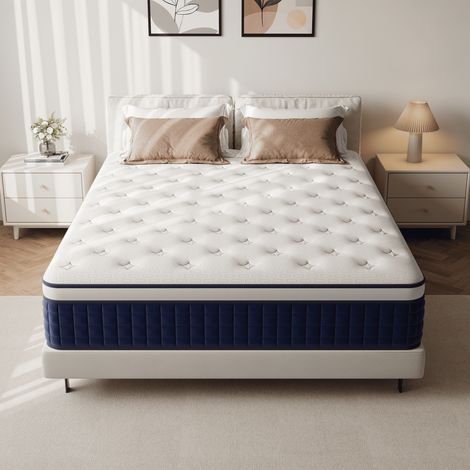 Matelas ressorts ensachés 140x200 cm – Épaisseur 30 cm – 7 zones différenciées – Certifié Oeko-Tex – respirant et antibactérien
