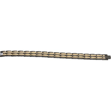 Bracelet Magnétique Homme Acier Inoxydable Thérapie Magnétique pour Soulagement Douleur Noir Doré (1/5)